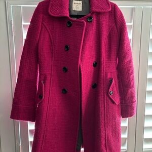 Old Navy Women's Fuchsia Double-Breasted Pea Coat